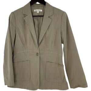 TravelSmith Tan Pinstripe Blazer 8P Business Travel Clothes Workwear Corpcore